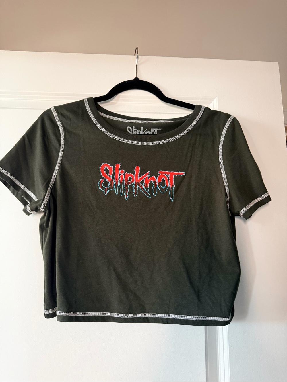 XL Slipknot Graphic Crop Tee - dark grey